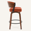 Malvina Counter Stool in Orange Grzi Fabric
