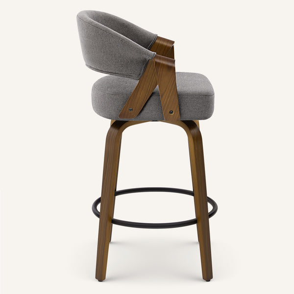 Malvina II Counter Stool in Gray Grzi Fabric