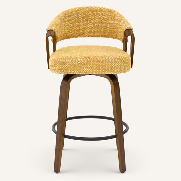 Malvina II Counter Stool in Yellow Silencio Fabric