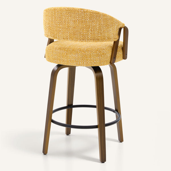 Malvina II Counter Stool in Yellow Silencio Fabric