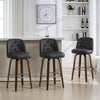 Medina Bar Stool in Black Hron Leather, Bar Height