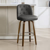 Medina Bar Stool in Black Hron Leather, Bar Height