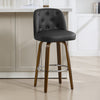 Medina Bar Stool in Black Hron Leather, Bar Height