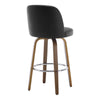 Medina Bar Stool in Black Hron Leather, Bar Height