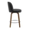 Medina Bar Stool in Black Hron Leather, Counter Height