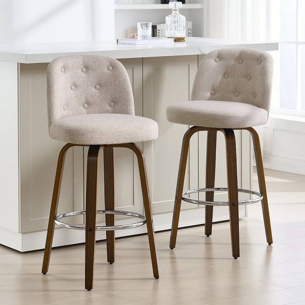 Medina bar stool, Brown Bena Fabric/Bar Height