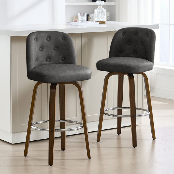 Medina bar stool, Charcoal Sarma Leather/Bar Height