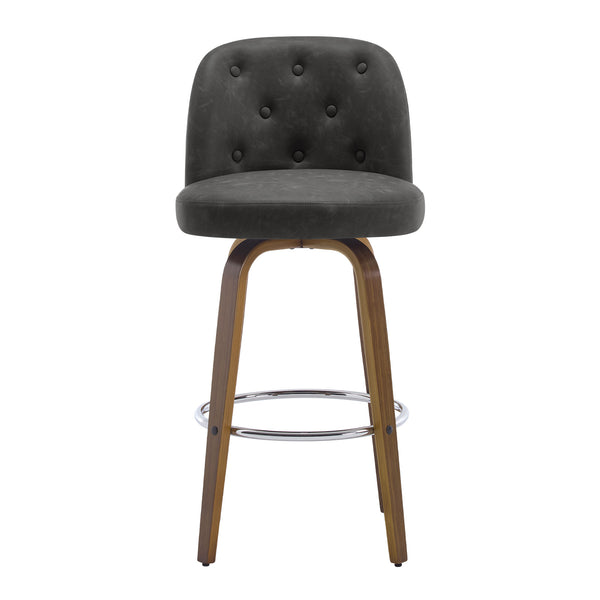 Medina bar stool, Charcoal Sarma Leather/Bar Height