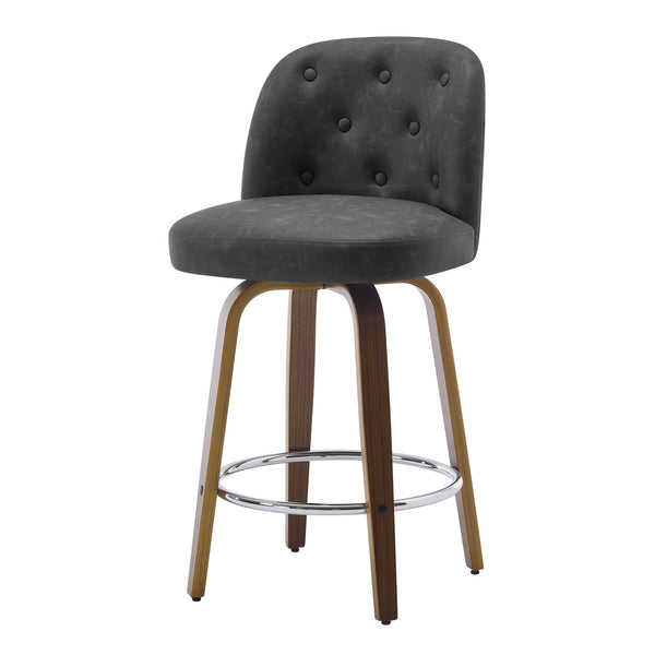 Medina bar stool, Charcoal Sarma Leather/Counter Height