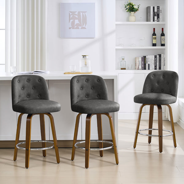 Medina bar stool, Charcoal Sarma Leather/Counter Height