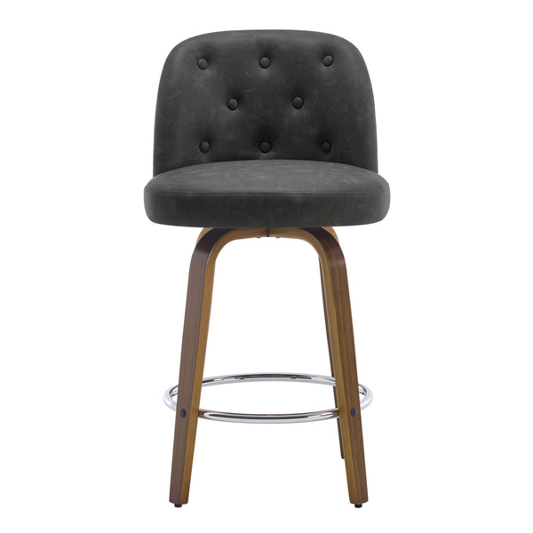 Medina bar stool, Charcoal Sarma Leather/Counter Height