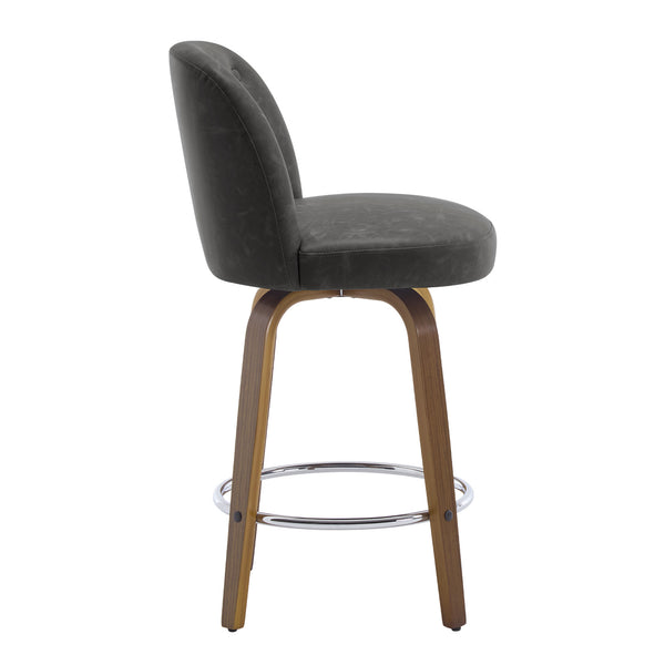 Medina bar stool, Charcoal Sarma Leather/Counter Height