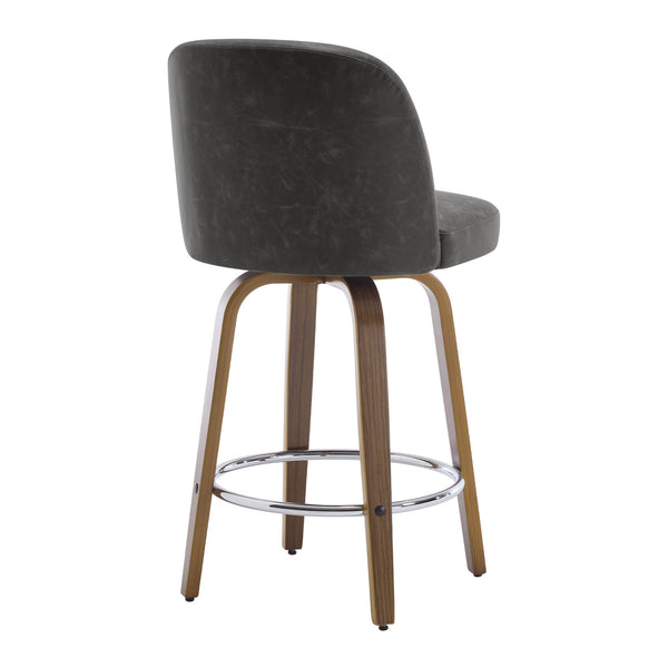 Medina bar stool, Charcoal Sarma Leather/Counter Height