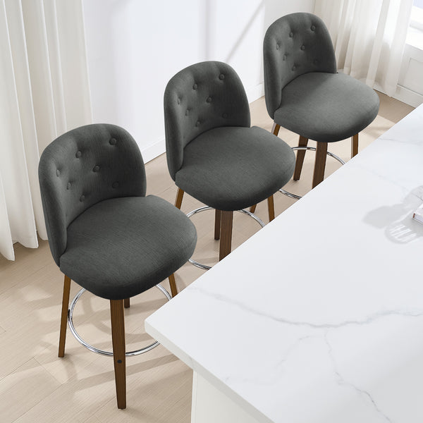 Medina bar stool, Gray Bena Fabric/Bar Height