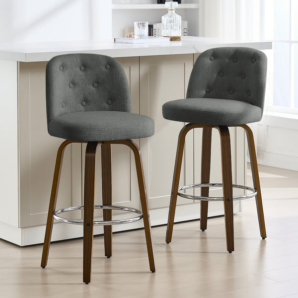 Medina bar stool, Gray Bena Fabric/Bar Height