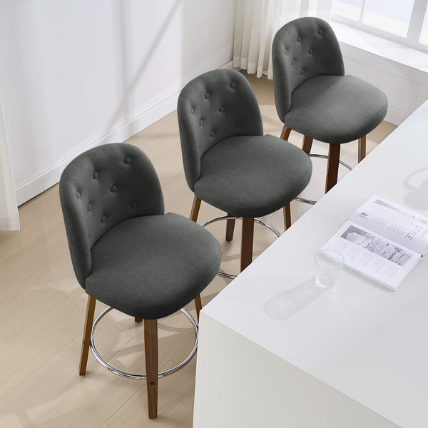 Medina bar stool, Gray Bena Fabric/Counter Height