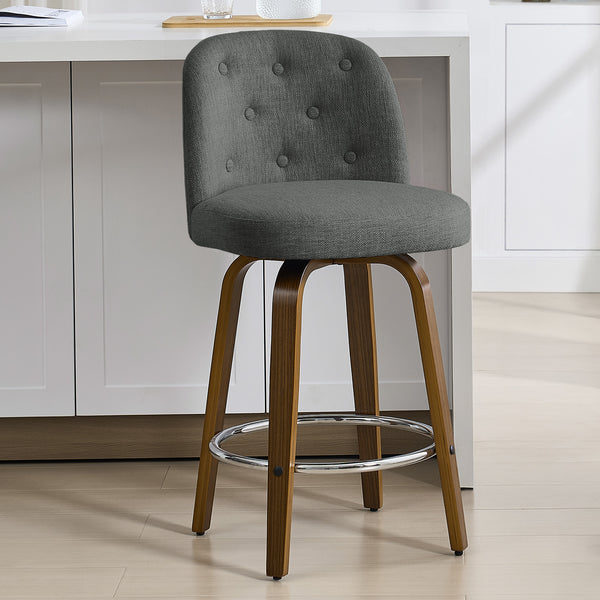 Medina bar stool, Gray Bena Fabric/Counter Height