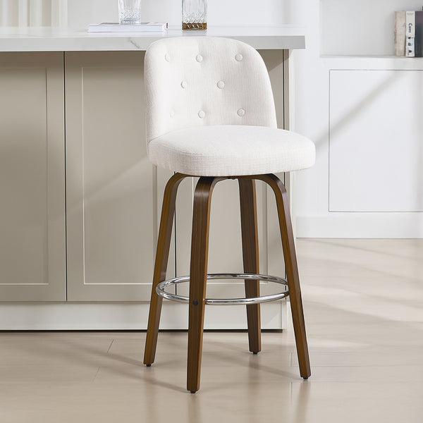 Medina bar stool, White Bena Fabric/Bar Height
