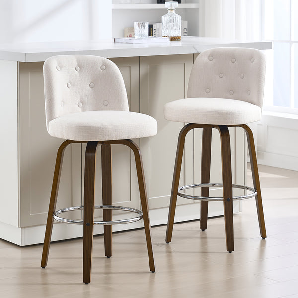 Medina bar stool, White Bena Fabric/Bar Height