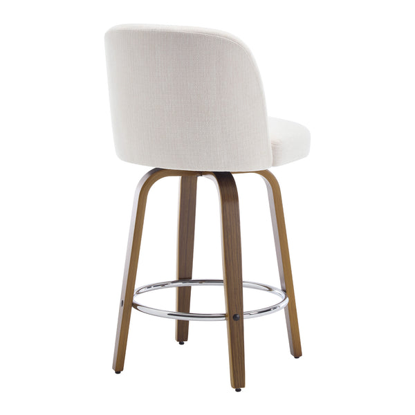 Medina bar stool, White Bena Fabric/Counter Height