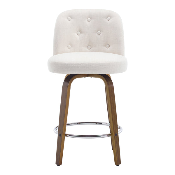 Medina bar stool, White Bena Fabric/Counter Height