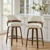 Meleyi Counter Stool in White Rebo Leather
