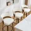 Meleyi Counter Stool in White Rebo Leather
