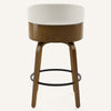 Meleyi Counter Stool in White Rebo Leather