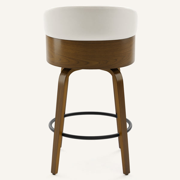 Meleyi Counter Stool in White Rebo Leather