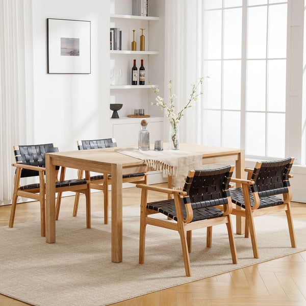 Monastic dining chair, Black Dicar Leather