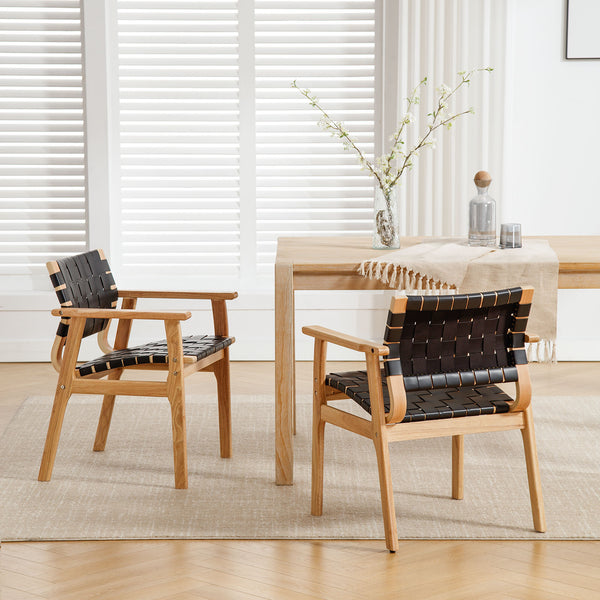 Monastic dining chair, Black Dicar Leather