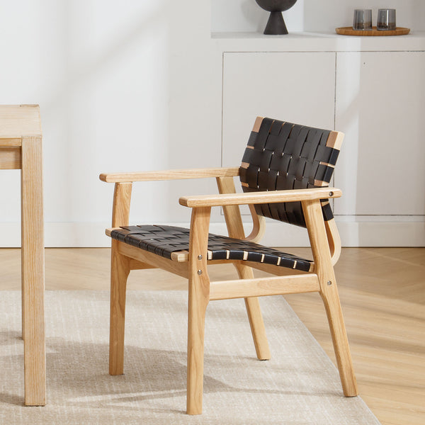 Monastic dining chair, Black Dicar Leather