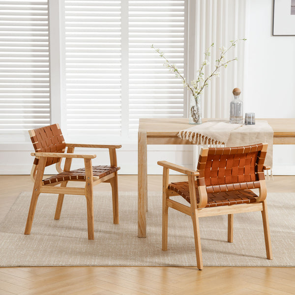 Monastic dining chair, Brown Dicar Leather