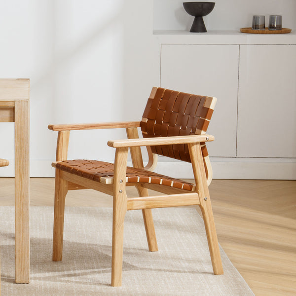 Monastic dining chair, Brown Dicar Leather