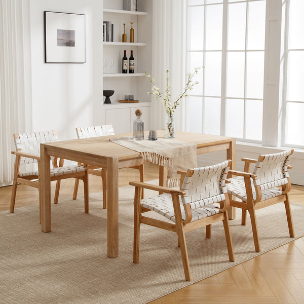 Monastic dining chair, Cream Dicar Leather