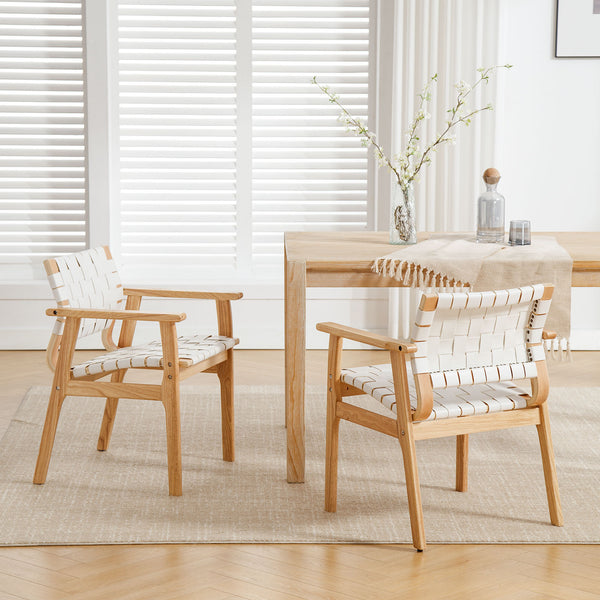 Monastic dining chair, Cream Dicar Leather
