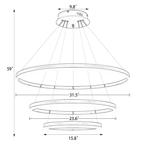 Mondeuse chandelier light dimensions