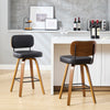 Moravia Bar Stool in Black Hron Leather, Counter Height, with Leather Backrest