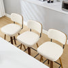 Moravia Bar Stool in Cream Hron Leather, Bar Height, with Leather Backrest
