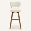 Moravia Bar Stool in Cream Hron Leather, Bar Height, with Leather Backrest