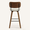 Moravia Bar Stool in Cream Hron Leather, Bar Height, with Leather Backrest