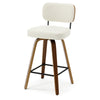 Moravia Bar Stool in Cream Hron Leather, Counter Height, with Leather Backrest