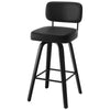 Moravia II Swivel Bar Stool in Black Hron Leather with Leather Backrest