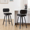 Moravia II Swivel Bar Stool in Black Hron Leather with Leather Backrest