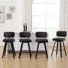 Moravia II Swivel Counter Stool in Black Hron Leather with Leather Backrest