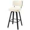 Moravia II Swivel Bar Stool in Cream Hron Leather with Leather Backrest
