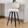 Moravia II Swivel Bar Stool in Cream Hron Leather with Leather Backrest