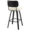 Moravia II Swivel Bar Stool in Cream Hron Leather with Leather Backrest