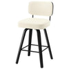 Moravia II Swivel Counter Stool in Cream Hron Leather with Leather Backrest