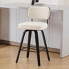 Moravia II Swivel Counter Stool in Cream Hron Leather with Leather Backrest